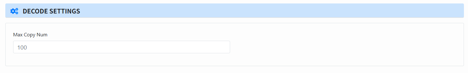 Step7: Decode settings